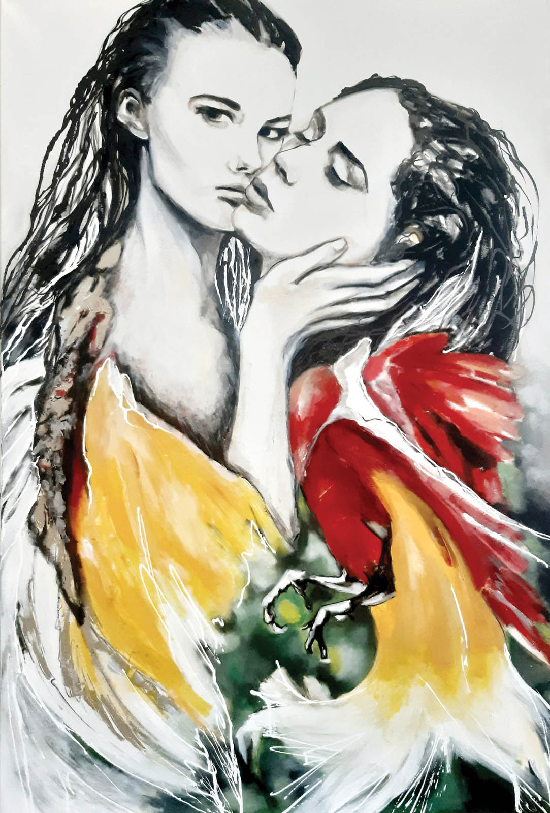 Papużki cykl Człowiek Kobieta | 2023| 80 x 120 cm